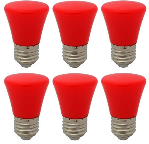 E27 Screw Cap Red LED Coloured Light Bulb Lamps for Party Christmas - Pack of 6