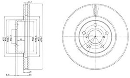 DELPHI BG2827C 2x Bremsscheiben Vorne Ø277mm Belüftet für TOYOTA GT 86 Coupe (ZN6) 26300AE050 SU00300585 26300AE071