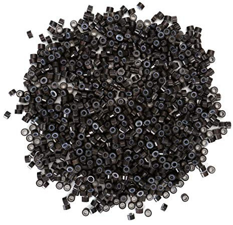 Faletony 500 Stück Microrings mit Silikon Einsatz Hair Extension Loops Micro Color Ring Beads für Haarverlängerung Haarverdichtung, blond/schwarz/braun