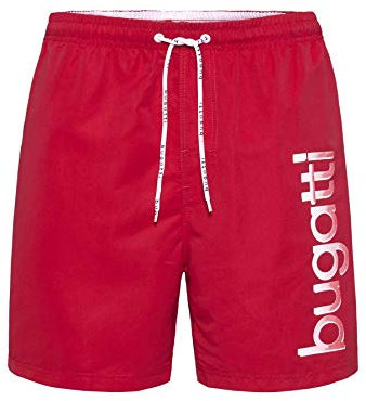 Bugatti - Herren Badeshort in Marineblau, türkis oder schwarz, Rot (Tomato Red), S