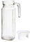 HTUK® Quadratischer Glaskrug mit Deckel, 1,1 Liter Karaffe (transparent)