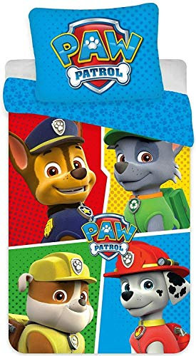 Paw Patrol Kinderbettwäsche Babybettwäsche 2 TLG Set Bettbezug 100x135 + Kissenbezug 40x60 cm, 100% Baumwolle Öko-Tex