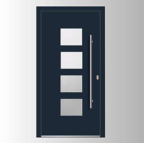 Haustür Welthaus WH75 Standard Aluminium mit Kunststoff LA535 London Tür 1100x2100mm DIN Rechts Farbe aussen anthrazit Innen weiß außengriff BGR1400 innendrucker M45 Zylinder 5 Schlüßel