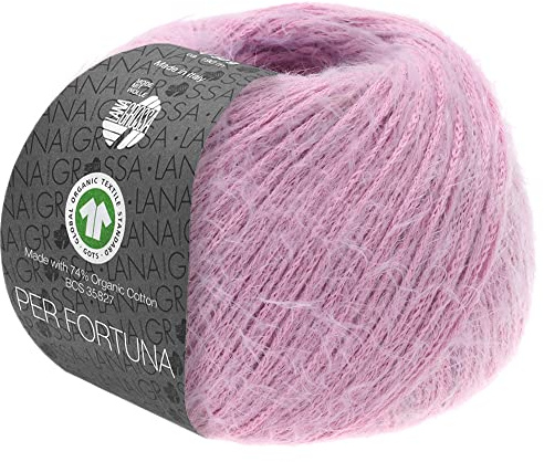 LANA GROSSA Per Fortuna GOTS | Leichtes Sommerflauschgarn mit Baumwolle | Handstrickgarn aus 74% Baumwolle (Bio) & 26% Polyamid | 50g Wolle zum Stricken & Häkeln | 190m Garn FB 5