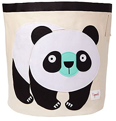 3 Sprouts Korb Kinderzimmer - Spielzeugkorb für Spielzeug Aufbewahrung, Wäschekorb Kinder - Aufbewahrungskorb Spielzeug, Korb für Kinderzimmer, Aufbewahrungskorb Kinder - Panda