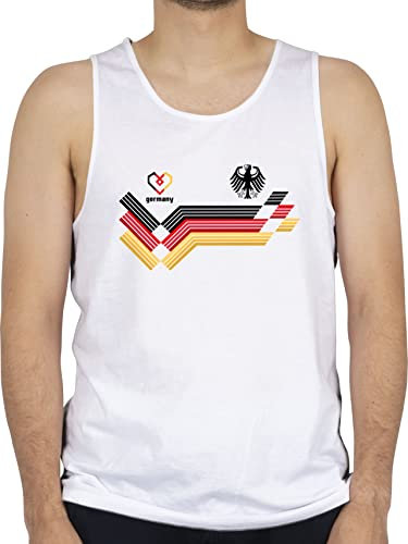 Tank Top Männer - Fußball EM WM - Herren - Deutschland Germany Adler Schwarz Rot Gold - L - Weiß - deutsche Mannschaft Fussball 2024 Deutschen Nationalmannschaft fußball-em Fanartikel Flag