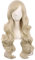 MapofBeauty 28 Inch/70 cm Charming Women Side Bangs Long Curly Full Hair Synthetic Wig (Blonde)