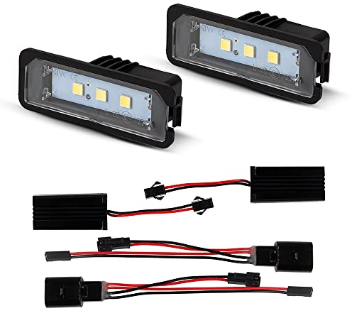 LLCTOOLS LED Kennzeichenbeleuchtung | eingebauter CAN-Bus-Widerstand | kompatibel mit V-W Modellen | Zubehör | Tuning | Effizient/geringer Stromverbrauch | leichte Installation