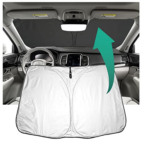 YEE PIN Parasol para coche compatible con Volvo XC90 SUV 2015-2022, parasol plegable para el parabrisas delantero del parabrisas del parabrisas UV protección contra el polvo reflectante