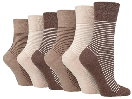 SOCK SHOP GENTLE GRIP 6 Pairs of Ladies Socks, Size UK 4-8 (6 x RH247)