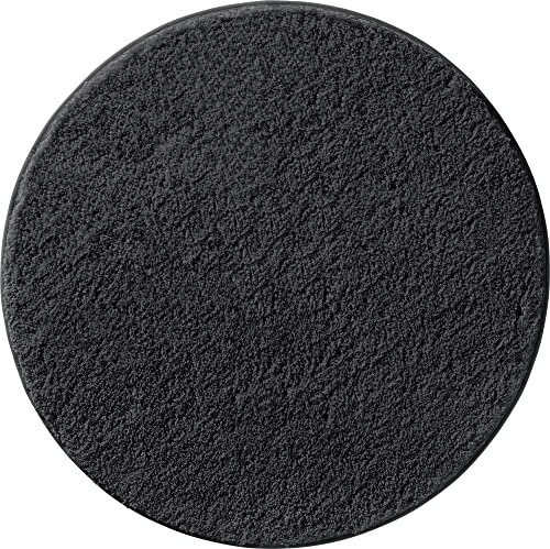Erwin Müller Badematte, Badteppich, Badvorleger Rhodos Uni rutschhemmend Graphit Größe rund: 90 cm Ø - ultraweich, extrem saugfähig, flusenarm
