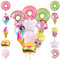 10 Stück Folienballon Donuts Eiscreme Helium Ballons Donut Luftballons Candy Bar Popcorn Folienluftballon Eistüten Kinder Heliumballons Jungen Mädchen Folienballons für Geburtstag Party Deko Geschenk