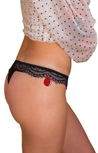 Oséclore Menstruations-Tanga - Ultra Saugfähig - Mittlerer Fluss - Menstruation - Blasenschwäche - Waschbar und Wiederverwendbar - Bio-Baumwolle Oeko-TEX - Wäschesäckchen inklusive - (Poppy - M)