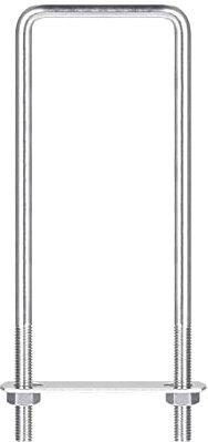 sourcing map Square U-Bolts, 2 Sets 62mm(2.44) Inner Width 200mm Length M8 304 Stainless Steel U Clamp Bolt with Nuts and Plates, for Boat Trailer