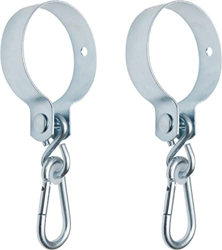 Connex DY2705351 - Set di ganci per altalena, con manicotto e moschettone, Ø 100 mm, portata 350 kg, 2 pezzi, zincati, ganci per polsini, ganci per ponteggio, gancio per altalena, gautsche e scivolo,