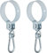 Connex DY2705351 - Set di ganci per altalena, con manicotto e moschettone, Ø 100 mm, portata 350 kg, 2 pezzi, zincati, ganci per polsini, ganci per ponteggio, gancio per altalena, gautsche e scivolo,