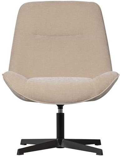 WOOOD Stach Drehsessel Sand - Loungesessel Gepolstert mit gewebter Chenille Drehbar Ledersessel Relaxsessel Clubsessel 92x72x87 cm