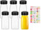 NINVVS 6 Pack Plastic Juice Bottles with 1 Fruit Label, Plastic Juice Bottles with Airtight Lids, Reusable Empty Smoothie Bottles, For Storage Juice, Milk, Smoothies, Homemade Drinks