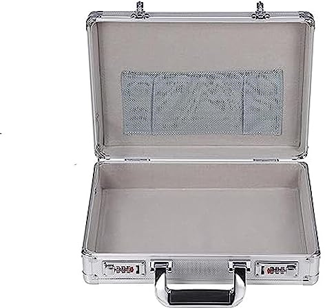 Aluminium-Aufbewahrungsbox, Aluminium-Aktenkoffer-Kombination, sichere Laptop-Aktentasche, Zuhause, unsichtbare Bargeldtasche, Aktentaschen for Männer und Frauen (Farbe: Silber, Größe: 36 x 24 x 10 cm