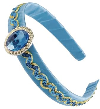 Sorrowso Jasmine Serre-tête pour fête d'Halloween, cosplay, costume de princesse arabe classique, serre-tête bleu