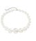 Clataly Retro Imitation Perlenkette Armbänder Große Große Perlenkette Schmuck Chunky Perlenketten für Frauen Mädchen (Silberne Halskette)
