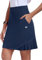 MoFiz Tennisrock Damen Sportrock Hohe Taille Sommer Tennis Skort mit Taschen Laufröcke Golfrock mit Innenhose Navyblau L