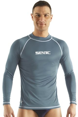 SEAC T-Sun Long Man Rash Guard Skyddsskjorta för Snorkling och Simning Anti-UV Herr