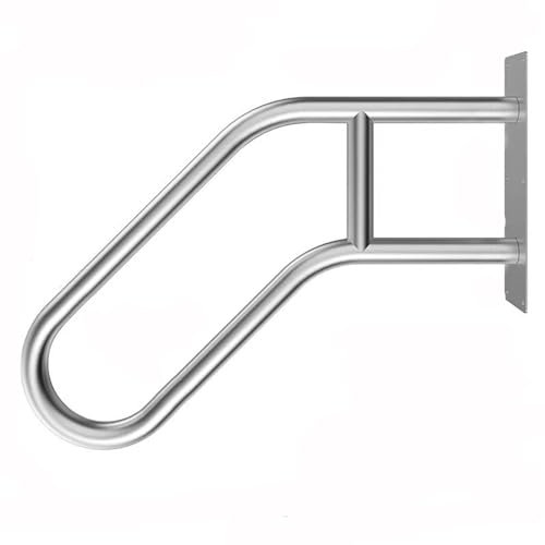 HUHJYUGE Wandhalterung Handlauf Treppe, U-förmiger Handgeländer für 1 Bis 3 Stufen, Mattschwarzes Treppengeländer, für Garten, Garage, Toilette, Veranda, Innen Und Außen (Frosted Silver)