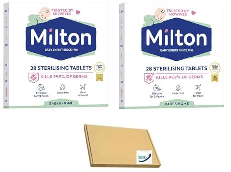 2 X Miltons Sterilising Tablets (Pack of 28) | Total 56 Tablets | For Cleaning baby feeding accessories and breastfeeding equipment
