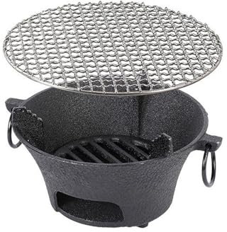 Brasero Exterieur, Brasero Exterieur Barbecue, Gril en Fonte, Gril à Charbon Portable de 11 Pouces, for Barbecue de Camping de Table Intérieur et Extérieur, 3-4 Personnes