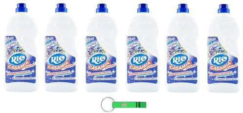 6x Rio Casa Mia Lavanda - Super Igiene Detergente per Pavimenti e Superfici - 1250ml + Portachiavi Beni Culinari in Omaggio