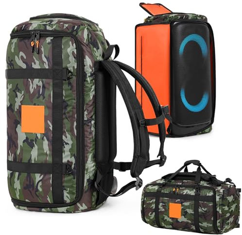 Rucksack / Hand Bluetooth Lautsprecher Tasche für JBL PARTYBOX 320 Bluetooth, Aufbewahrungstasche leicht bequem Reise tragbare Outdoor Hülle, Camouflage, 66 x 35,8 x 32,8 cm, Personalisierte