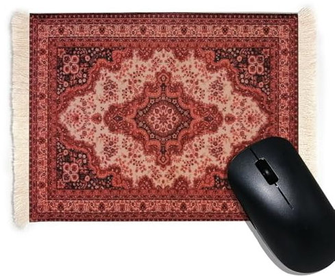 CHTME Carpet Mouse Pad 1 Piece Vintage Retro Boho Mouse Mat Persian Mousepad Oriental Carpet Mouse Mat Table Mini Carpet Mouse Pad Office Accessories for Office Home Laptop and Computer