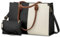 LOVEVOOK Laptoptasche Damen Handtasche Große 15.6 Zoll PU Leder Shopper Tasche Woman Shoulder Crossbody Tote Bag Arbeitstasche Aktentasche Umhängetasche für Business Lehrertasche Büro Schule, Braun