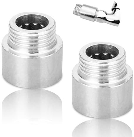 2 Stück Hahnverlängerung 1/2 Zoll x 15 mm, 1/2 IG x 1/2 AG, DN15 Gewindeverlängerung, 15MM Edelstahl Verlängerung Fitting, Anschluß Verlängerung für Heizung und Trinkwasser Installation