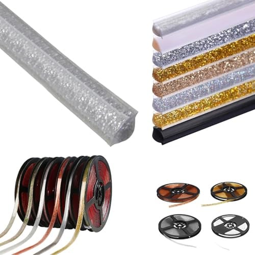 Inscrip 5M Flexible Viertelstab Deckenleisten Selbstklebend Sockelleiste Zierleisten, Wasserdichte Dichtungs Zierleisten für Wandkanten, Schrankkanten, Abschlussleiste,Deckenkanten (Edles Silber 15mm)