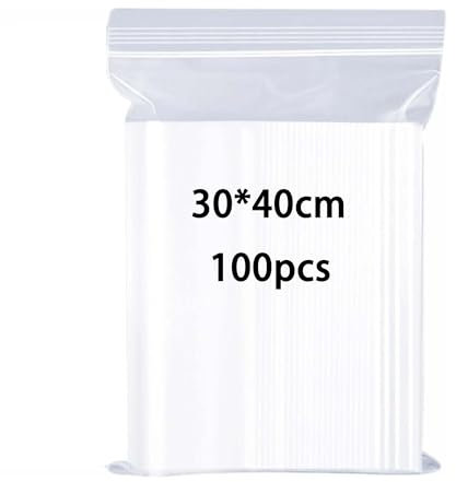 huruirui Bustine Trasparenti Richiudibili Grande 30x40cm 100pcs Sacchetti Trasparenti Buste Plastica Richiudibili Borsa con Chiusura a Cerniera Sacchetti Ermetica Applicano Deposito di Abbigliamento
