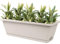 Jardinière de fenêtre rectangulaire de 43,2 cm avec trous de drainage et plateaux, jardinière en résine pour rebord de fenêtre, jardin, balcon, terrasse, décoration intérieure et extérieure, jardinièr
