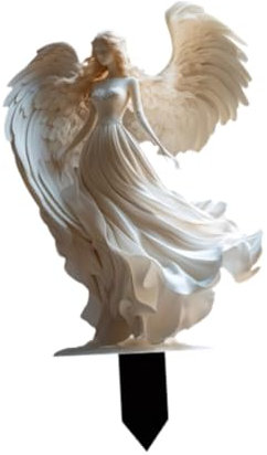 Sharplace Angel Wing Garden Stake 2D Engel Ornament Decor Yard Dekor Pflanzgefäß Fairy Garden Accessoires Engel Zeichen für Rasen im Freien