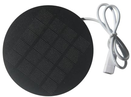 Kquepo Mini Panneau Solaire Rond 1,2 W 5 V 110 mm avec Port USB pour Chargeur de Téléphone Portable Extérieur