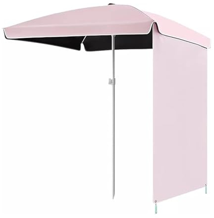 Generisch 260cm Terrassenschirm, Wasserfester Tischschirm mit 4 Stabilen Gräten, Sonnenschirm für Markt, Strand, Terrasse(Pink)