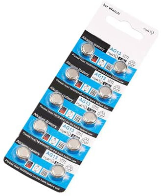 ROYJJ Knopfzellenbatterien LR44 AG13, 1,5 V, hohe Kapazität, Alkali-Knopfzelle für Uhren, Taschenrechner, Uhrenbatterien, 20 Stück/10 Stück