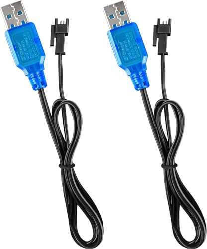 Greacesrio 2 Stück 3.7V Lipo Battery USB-Ladekabel, Akku-Ladekabel mit SM-2P-Stecker, Universal RC Ladegerät Kabel für RC Autos, Boote, Flugzeuge, Drohnen und andere Ferngesteuerte Spielzeuge
