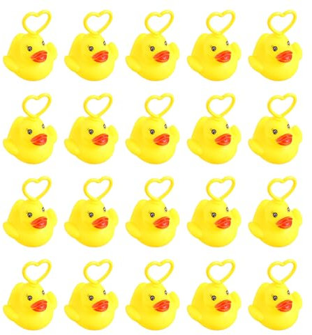 Raypontia Lot de 20 canards flottants avec crochets, jouets de bain pour baignoire, canards, jouets de piscine, jeu de carnaval amusant pour filles, , développement sensoriel extérieur