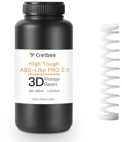 Cretbee 3D-Druckerharz, ABS-ähnliches flexibles Pro 2 3D-Druckharz, verbesserte Festigkeit und Zähigkeit, 405 nm technisches Photopolymerharz für DLP/LCD-3D-Drucker (White)
