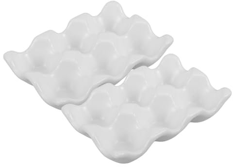 ROMISBABA Porte-Œufs en Céramique Multifonctionnel pour Réfrigérateur Support à Œufs Design Élégant Récipient de Rangement pour 12 Œufs Facile à Nettoyer et Solide