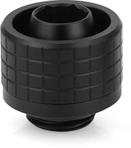 Thermal Grizzly DeltaMate ST16 Soft-Tube Wasserkühlungs-Kompressionsverschraubung - G1/4'' Gewinde, CNC-gefrästes Messing mattschwarz, gerändelter Kompressionsring für 10 mm ID / 16 mm OD flexible