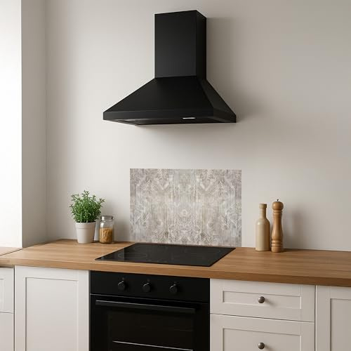 Dedeco Küchenrückwand mit Motiv: Holz V2, 40x30cm, Spritzschutz für Küchen aus 3mm-Aluminium in Classic matt – fugenlos, hitzebeständig, leicht zu reinigen, wasserfest, Made in Germany