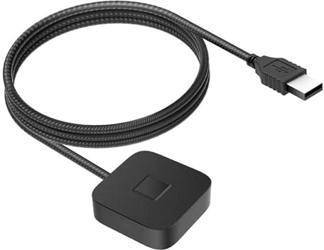 Hamwesh USB Fingerprint Reader, Fingerprint Scanner for 10 11, Biometric Authentication with 5ft Cable, Auto Driver Setup, Zinc Alloy, Capacitive Recognition, Fast Login, Smart (Black)