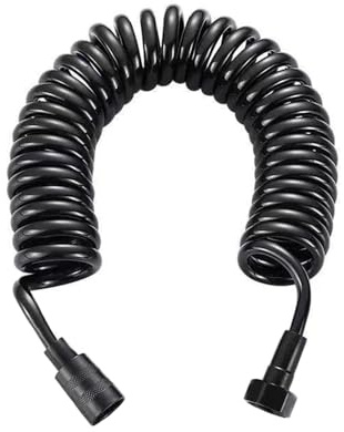 Flexibler Duschschlauch, Teleskopierbarer, flexibler Bidet- und Duschschlauch, 1/2-Zoll-Anschluss, mehrfarbig, 1,5 m(Black)